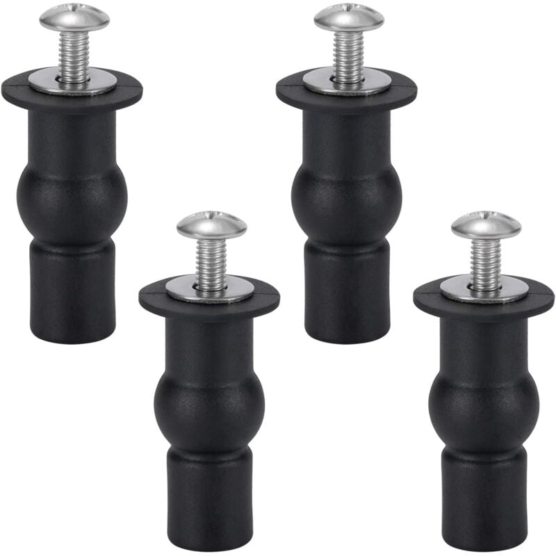 Fixation de Siège de Toilette Charnière de Siège de Toilette Fixation Abattant WC Vis Pour Les Sièges de Toilette Généraux 4 Pièces Noir