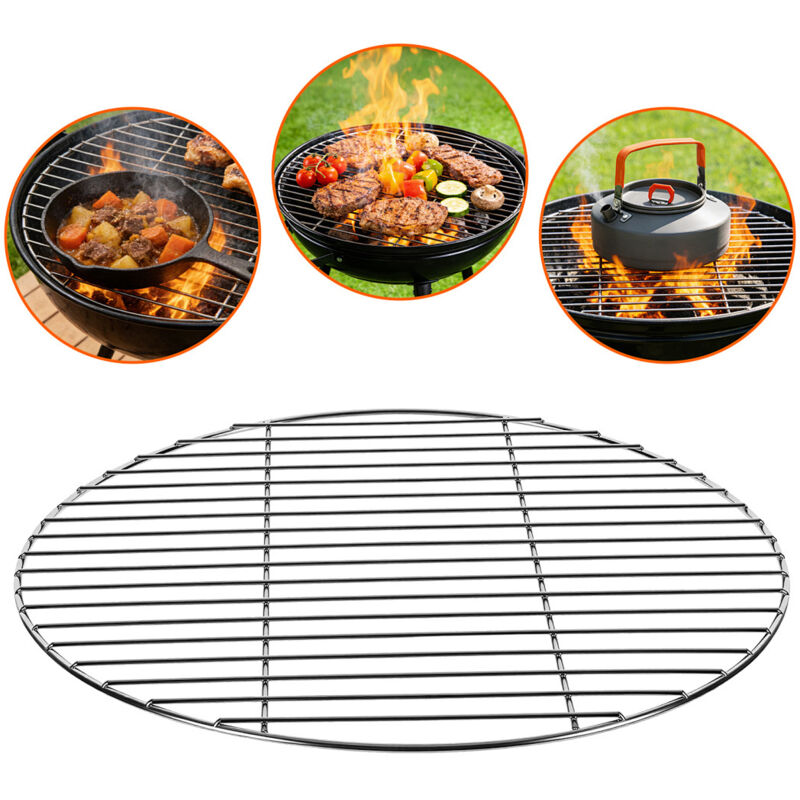 TolleTour Edelstahl Grillrost Rund 55 cm, BBQ Grillrost für Gasgrill, Kugelgrill, Grillgitter aus Metall