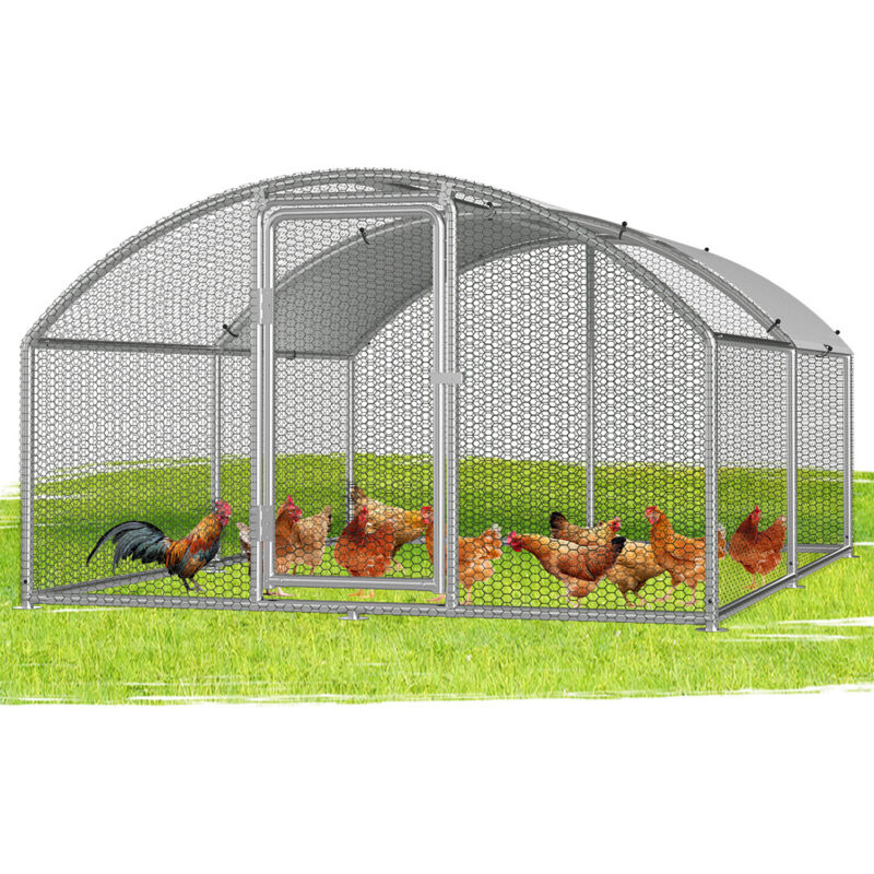 TolleTour Hühnerstall Hühnerhaus 3x4x2m Bogenaufsatz Kleintierstall Freilaufgehege Kleintiergehege Voliere Freigehege Hühnerkäfig Geflügelstall