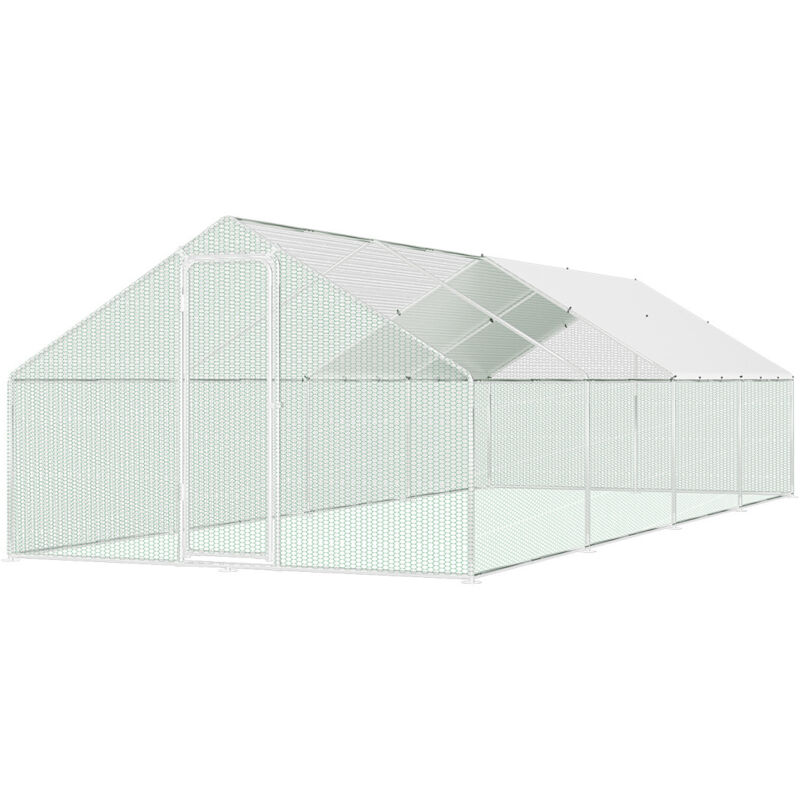 TolleTour Hühnerstall Hühnerhaus 3x8x2m Kleintierstall Freilaufgehege Kleintiergehege Voliere Freigehege Hühnerkäfig Geflügelstall Verzinkter