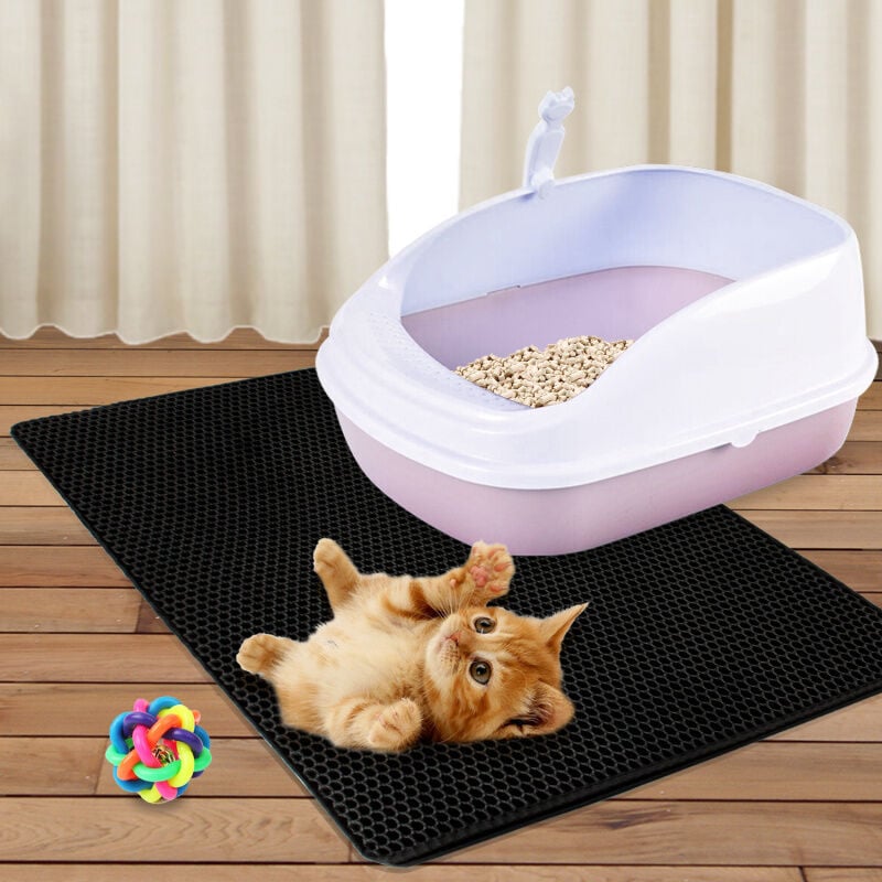 TolleTour Katzenmatte Sonstiges Katzenzubehör Vorlegematte Vorleger Katzenstreu Matte Katzenklo Matte 78×60cm