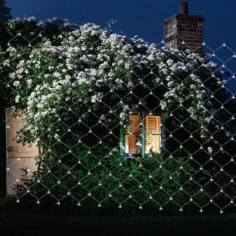 Led Lichternetz Deko Lichtervorhang Lichterkette Hochzeit Lichterketten Fenster Beleuchtung 8 Modi IP44 für Weihnachten Party Außen Innen Kaltweiß