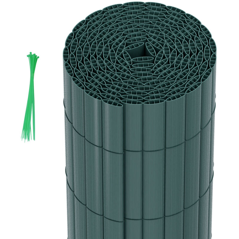 TolleTour PVC Sichtschutzmatte Balkon & Zaun – Wetterfester Sichtschutzzaun für Zaun, Windschutz, Zuschneidbar Grün 120x500cm