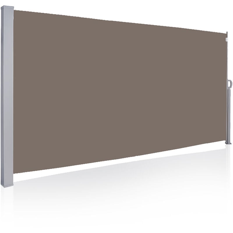 Tolletour - Seitenmarkise Sichtschutz 180x300cm Markise Seitenwand Sonnenschutz Camping Wandmarkise braun
