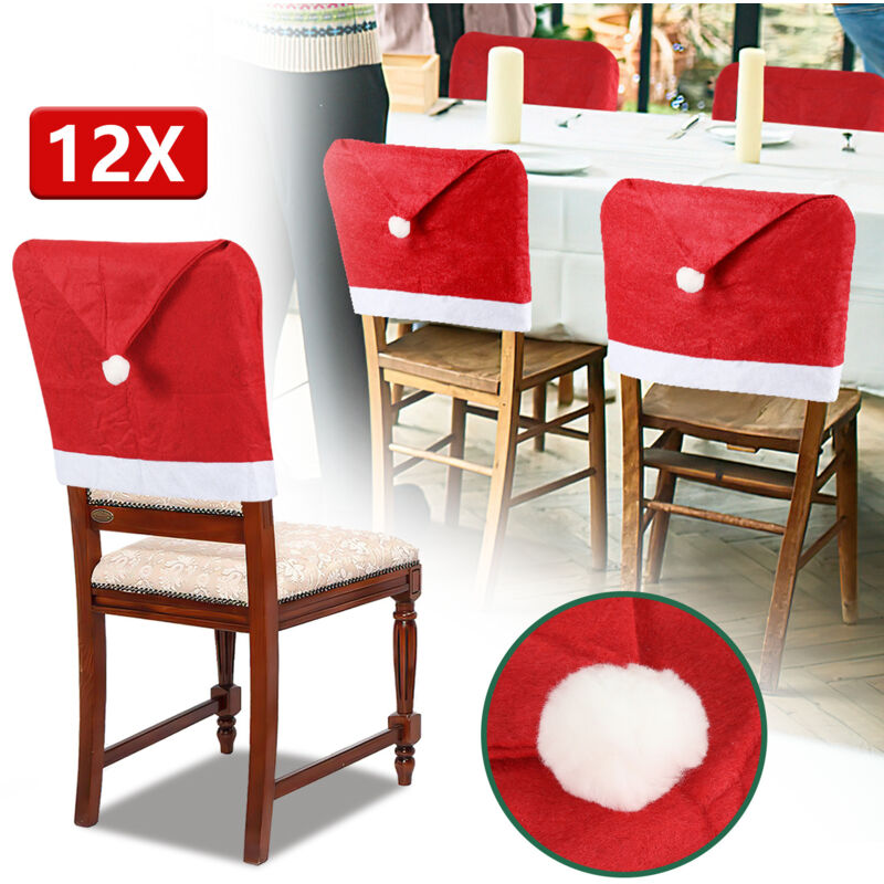 Weihnachten Stuhlhussen 12x Stretch Abnehmbare Waschbar Stuhlbezug für Esszimmerstühle.Stretch Stuhl Mit Gummiband - Tolletour