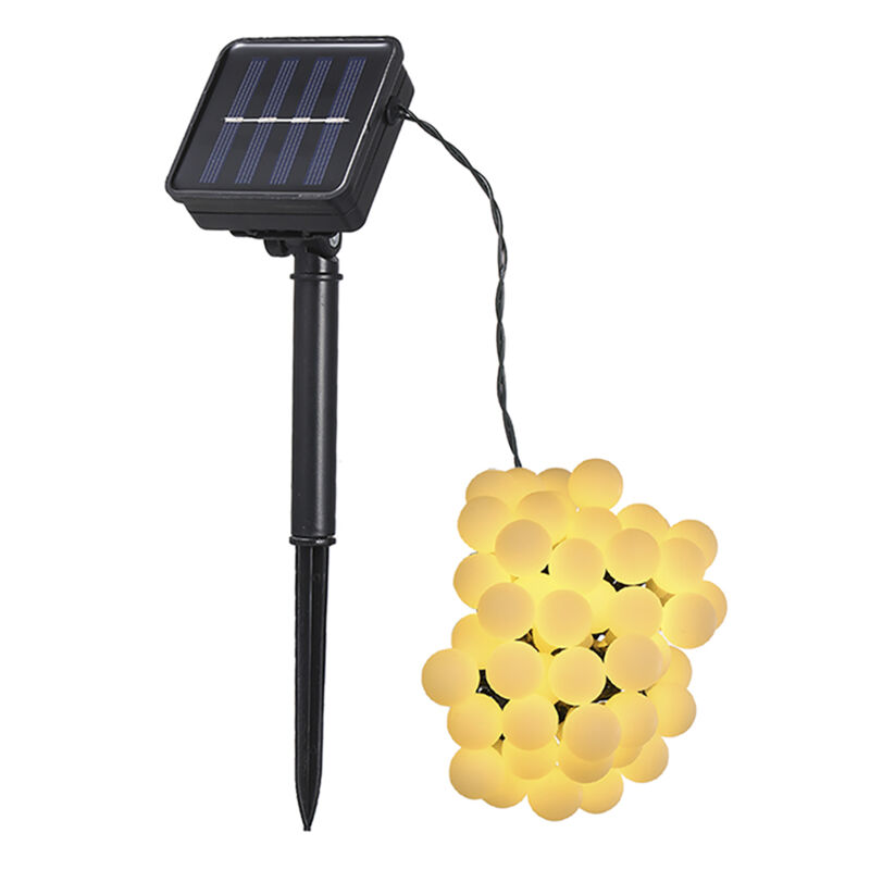 Solar 50 LED-Lichterkette, IP44, wasserbeständig, für den Außenbereich, zum Aufhängen, Lichterkette, Heimdekoration, Kugelgirlande, Lampe, warmweiß