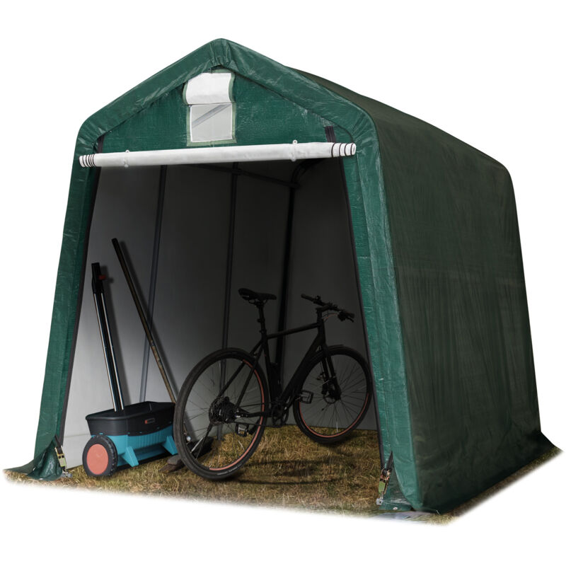 TOOLPORT Garagenzelt Carport 2,4 x 3,6 m Dunkelgrün – Weidezelt & Unterstand – PE-Plane 450 N, stabile Stahlrohrkonstruktion, wetterfester Schutz für