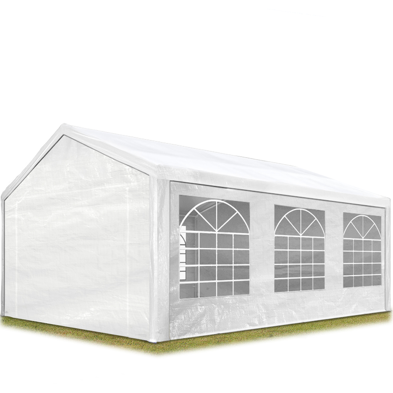 Toolport Partyzelt Pavillon 3x6 m in weiß pe Plane 350 n Wasserdicht uv Schutz Festzelt Gartenzelt
