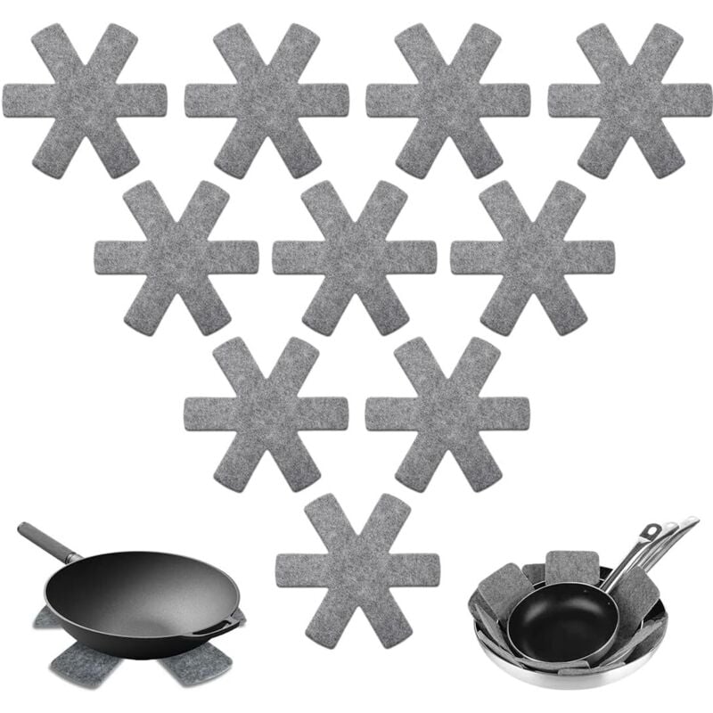 Gabrielle - Topf- und Pfannenschoner, 10 Stück Pfannenschoner aus Filz, Hitzebeständiger und Rutschfester Topf- und Pfannenschoner, um Kratzer zu
