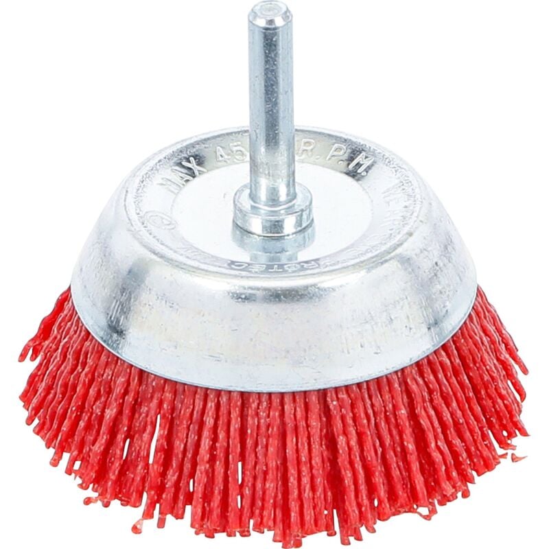 BGS TECHNIC Topfbürste, für Bohrmaschine und Akkuschrauber, Ø 75 mm, Nylon