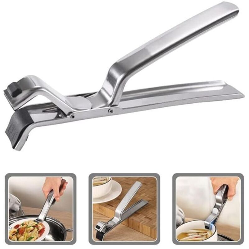 Topfzange, Elektroherdzange, Schüsselzange aus Edelstahl, Elektroherd-Stützzange, geeignet für Mikrowellen und Dampfgarer