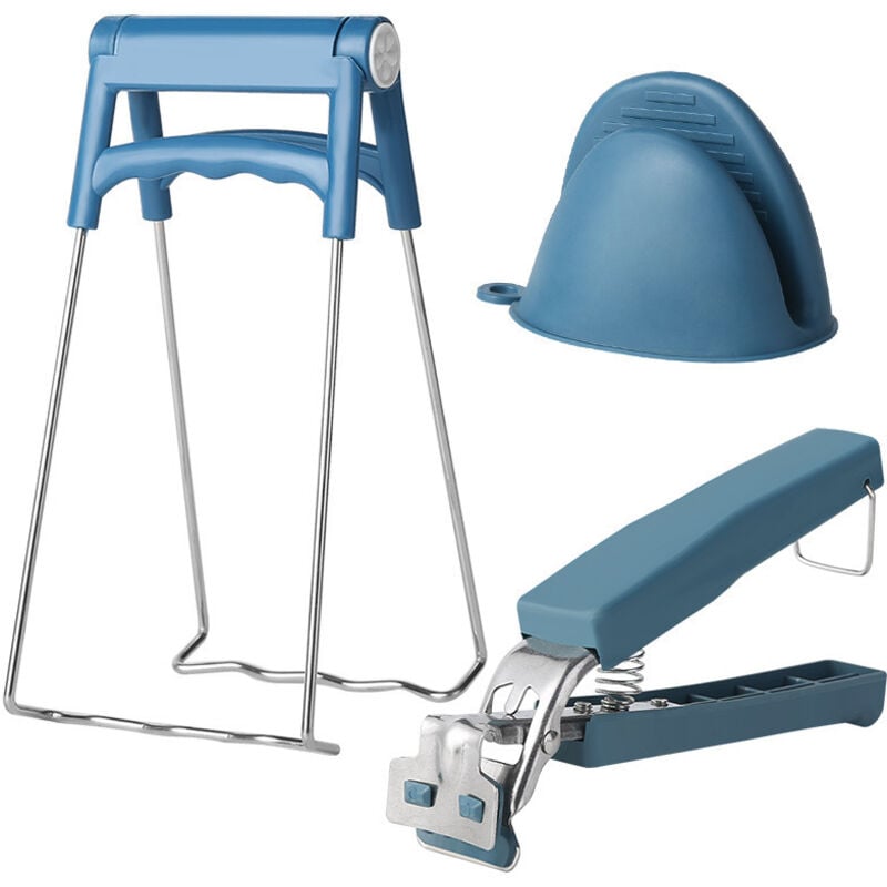 Topfzange mit Verbrühungsschutz, Dampfzange, Silikonhandschuhe, Mikrowellenschale, rutschfeste Zange, Küchenzubehör, 4er-Set