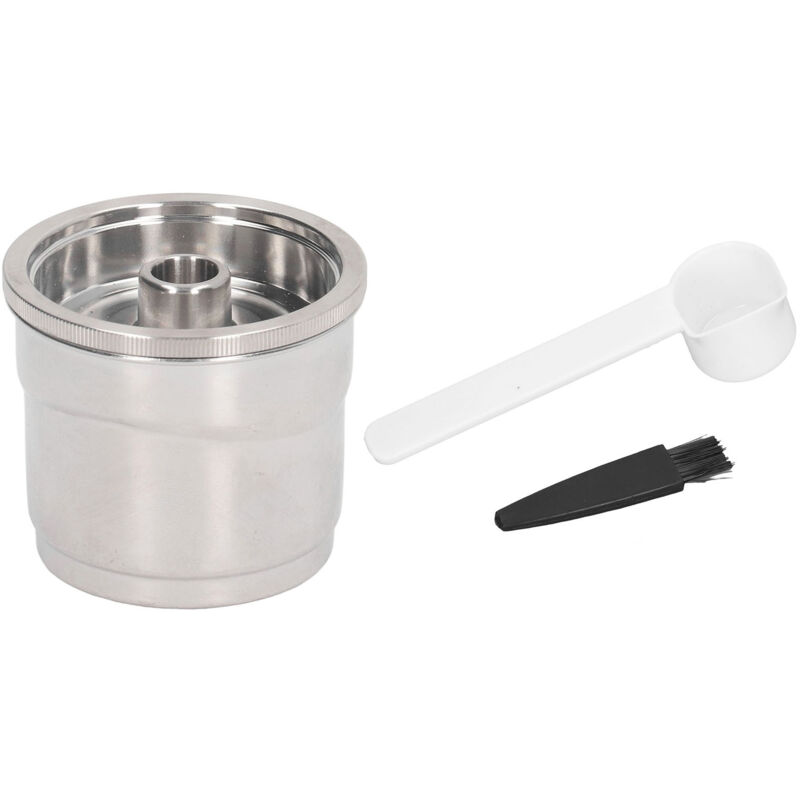 TOPINCN Wiederverwendbarer Kaffeekapselfilter, Edelstahl-Kaffeepads mit Löffel und Bürste, kompatibel mit Kaffeemaschinen, DIY zu Hause oder im Büro.