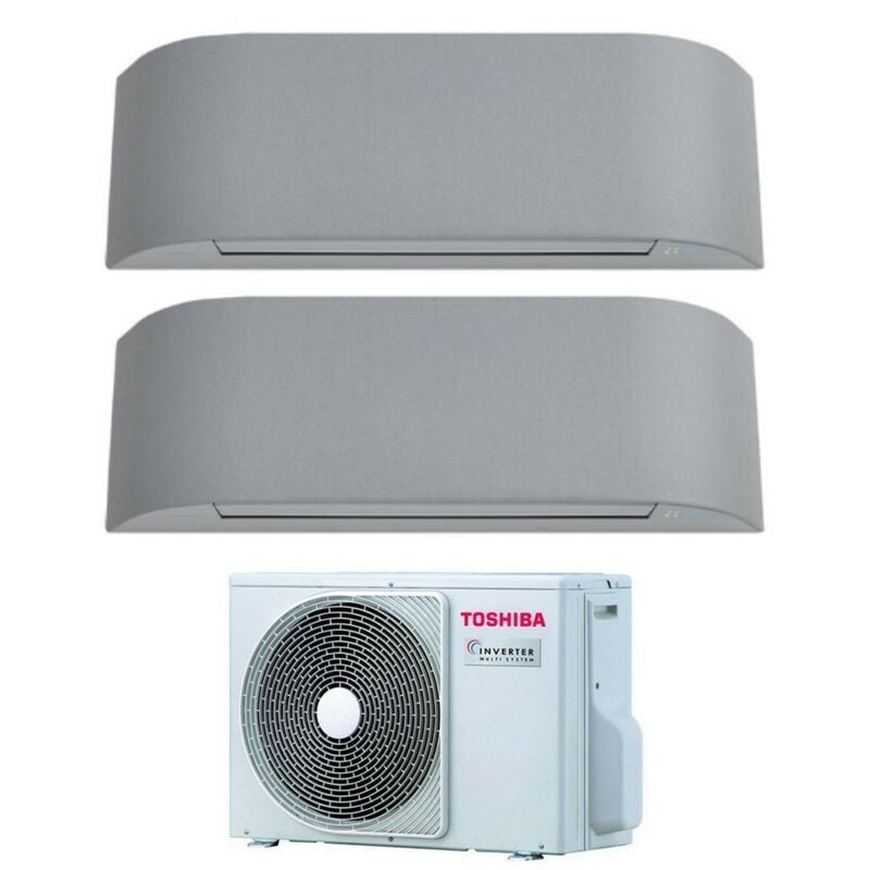 Dual Split Inverter Klimagerät haori 10+13 (9+12) mit RAS-3M26U2AVG-E R-32 Wi-Fi Integrated 10000+13000 (9000+12000) Farbe Hellgrau - Toshiba