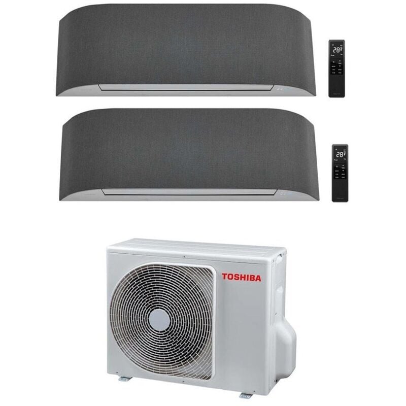 Dual Split Inverter Klimagerät haori Serie 13000+13000 (12000+12000) mit RAS-2M18U2AVG-E Wi-Fi Integriert Hellgrau/Dunkelgrau 13+13 (12+12) - neu