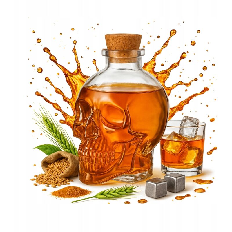 Totenkopf-Karaffe, 100 ml Glasflasche für alkoholische Getränke und Wein, Geschenkidee zur Dekoration