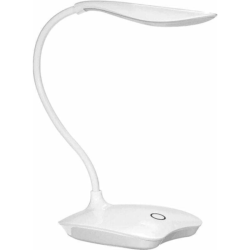 Lampe de bureau LED à variateur tactile à 3 niveaux de luminosité, lampe de bureau avec col de cygne flexible, lampe de jour, lampe de chevet pour