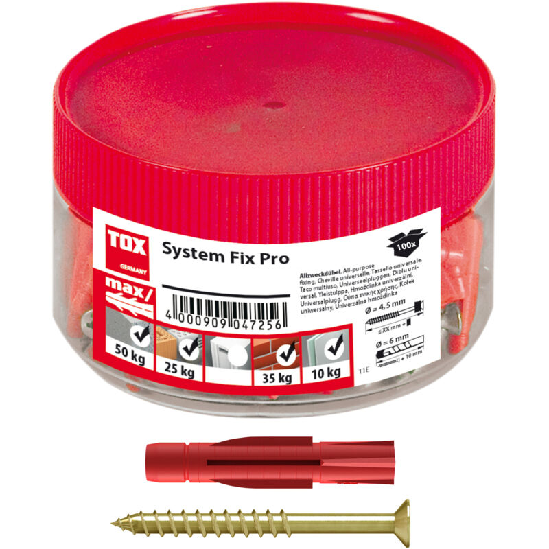 TOX Parkett- & Regalschienenbefestigung System Fix Pro 5x31 mm 100 Stk