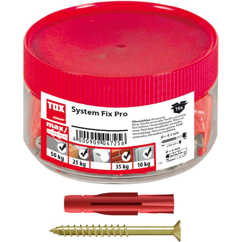 TOX Parkett- & Regalschienenbefestigung System Fix Pro 6x36 mm 70 Stk