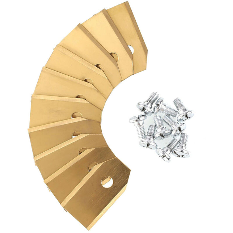 12x Ersatzmesser Ersatzklingen Titan Gold 0,75mm für Gardena Smart Sileno, Smart Sileno+, Sileno 250, 500, Flymo 1200R Mähroboter - Trade-shop