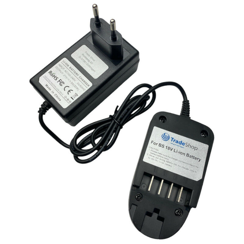 Trade-shop - 18V Li-Ion Akku Ladegerät für Bosch EasyGrassCut 18-26, EasyHedgeCut 8-45, Fontus, psr 1800 Li-2, UniversalChain 18