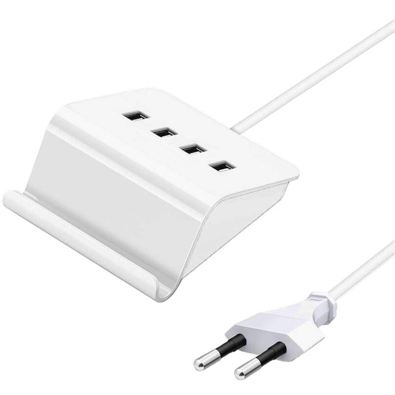 Trade-Shop 4-Fach USB Mehrfachstecker für Samsung Galaxy S6 / S6 Edge / S6 Edge+ / S7 / S7 Edge / S8 / S8+ / S9 / S9+ / S10 / A3 / A5 / A7 / A8 / A8+