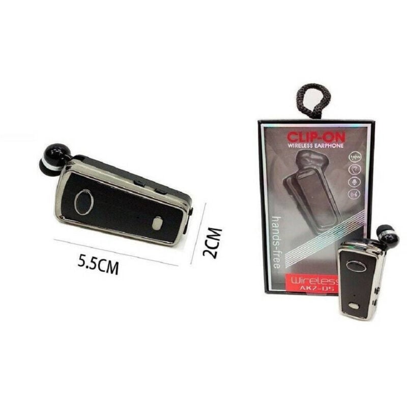 Trade Shop - AKZ-Q5 clip-on bluetooth kopfhörer kopfhörer einziehbares kabel smartphone -
