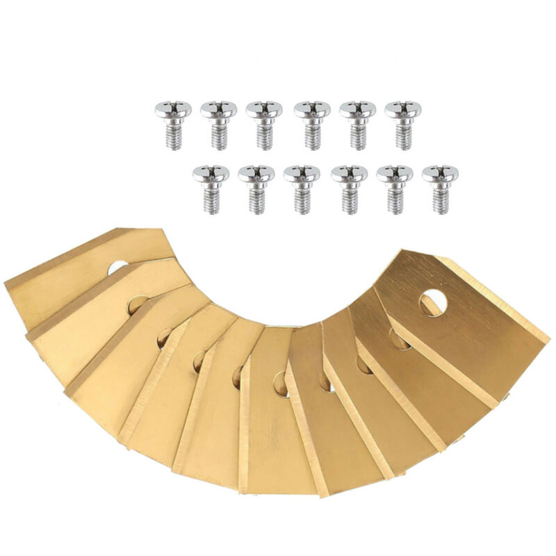 Ersatzmesser-Set 35mm Titan (12 Stück) inkl. Schrauben für viele Mähroboter ersetzt 577606504, 577606602, 577606603, 577864401, 589402001 - Trade-shop