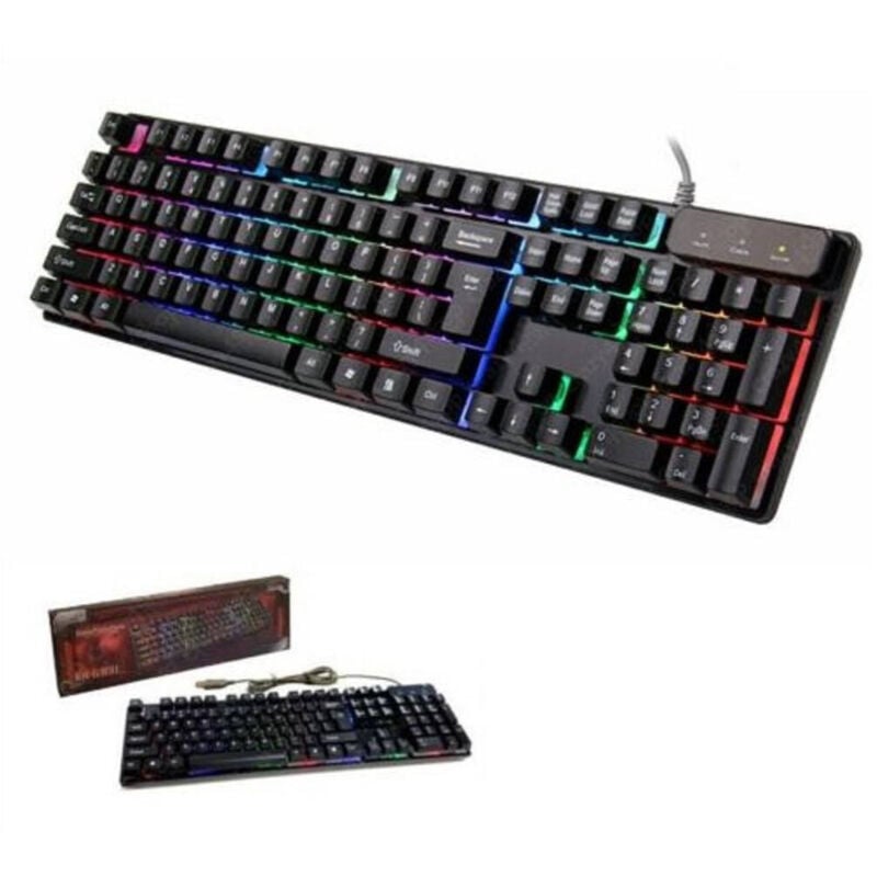 KR6300 gaming-tastatur led-tastatur rückseite beleuchtet mehrfarbig rgb pc - - Trade Shop