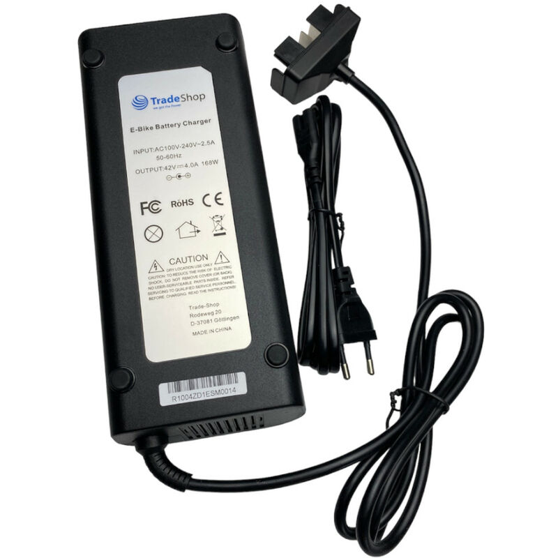 Trade-Shop Netzteil Ladegerät 42V 4A kompatibel mit Bosch 1.270.020.500, 1.270.020.501, 1.270.020.502, 1.270.020.504, 1.270.020.505, 1.270.020.506
