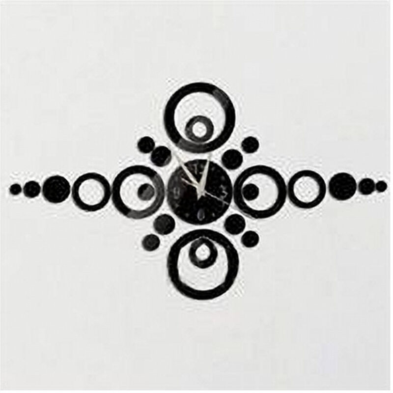 Trade Shop - orologien für adesivo orologio modern effetto specchichio con cerchi forma piu -