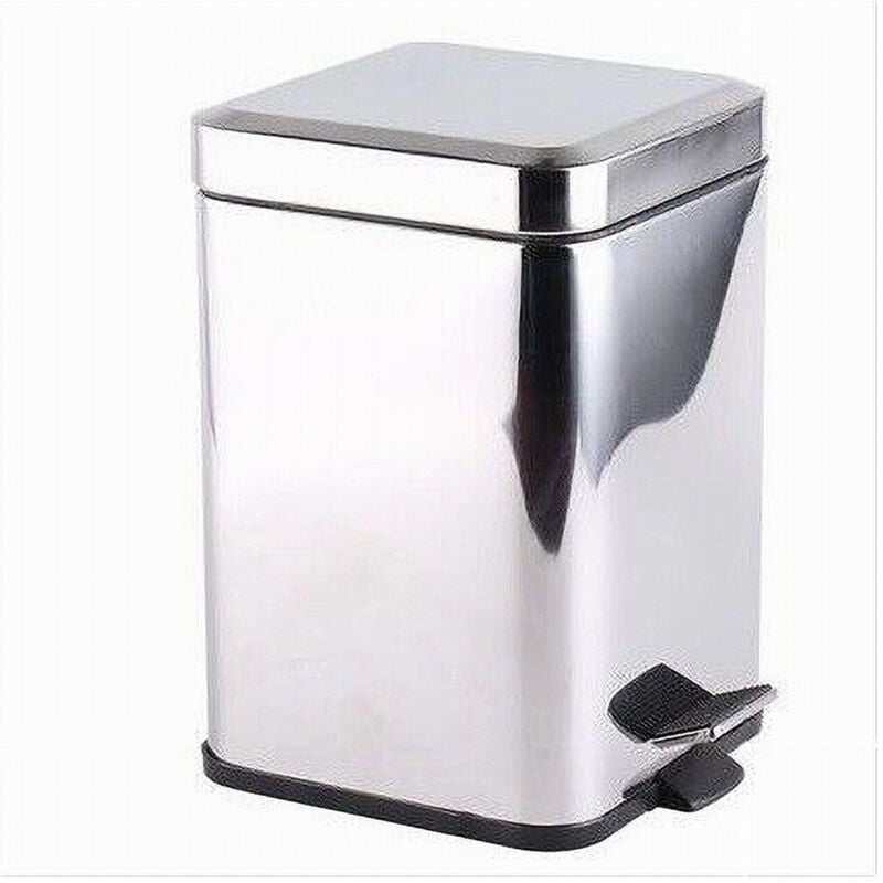 Trade Shop Traesio - Trade Shop - 3-Liter-Pedal-Mülleimer aus Stahl, quadratischer Mülleimer 87445 -