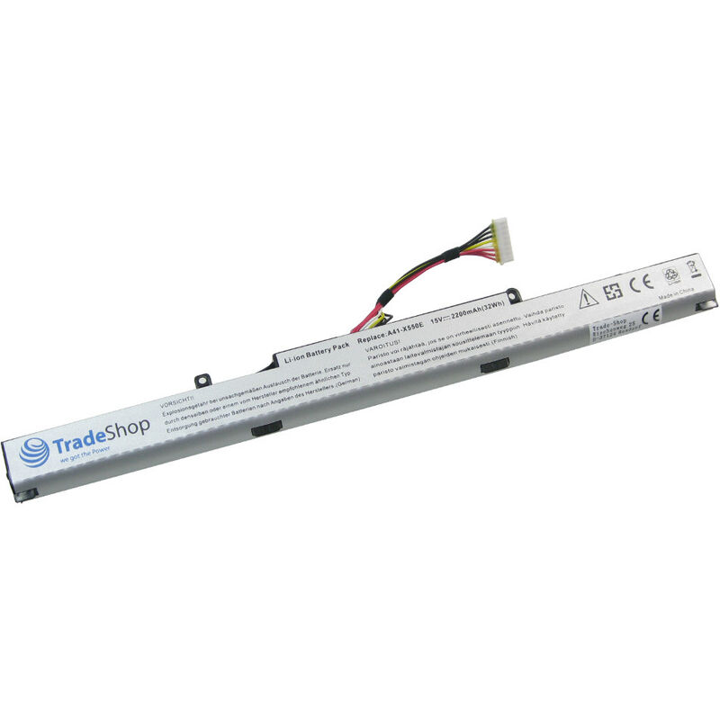 Trade-Shop Premium Li-Ion Akku 14,4V/14,8V/15V / 2200mAh ersetzt Asus A41-X550E für Asus X751LK X751LN X751LX X751M X751MA X450 A450 F450 K550E