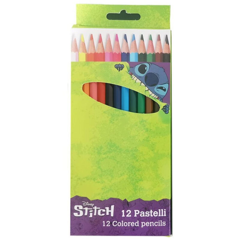 Trade Shop - Set 12 Buntstifte Buntstifte Farben Stich Design Schule Kinder Schreibwaren 951403 -