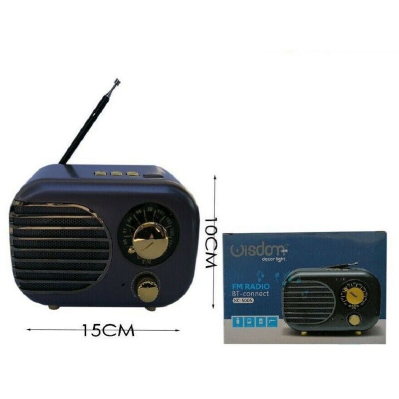 Trade Shop Traesio - Trade Shop - radio fm portatia mit antenna speaker bluetooth microsd usb/ms 15X10CM XC-5005 -