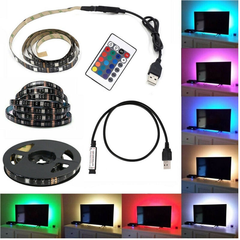 Trade Shop - TV-KIT STRIP LED STRIP USB RGB 5V FÜR HINTERGRUNDBELEUCHTUNG 2 MT 3 MT 5 MT - -3 m -