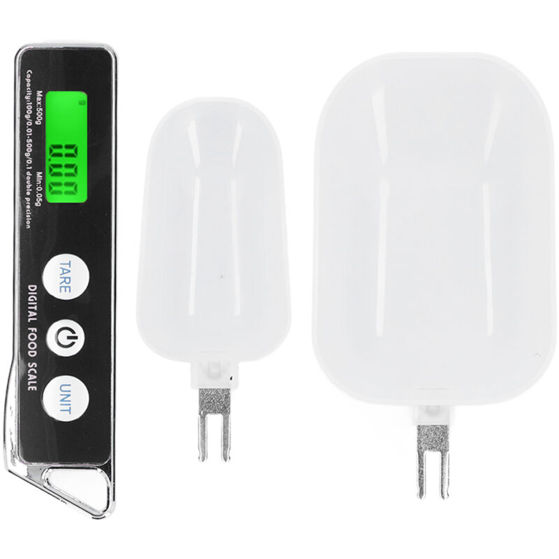 Tragbare digitale Küchenwaage 500 g/0,1 g, Edelstahl, für Mehl, Tee und Gewürze – Schwarz