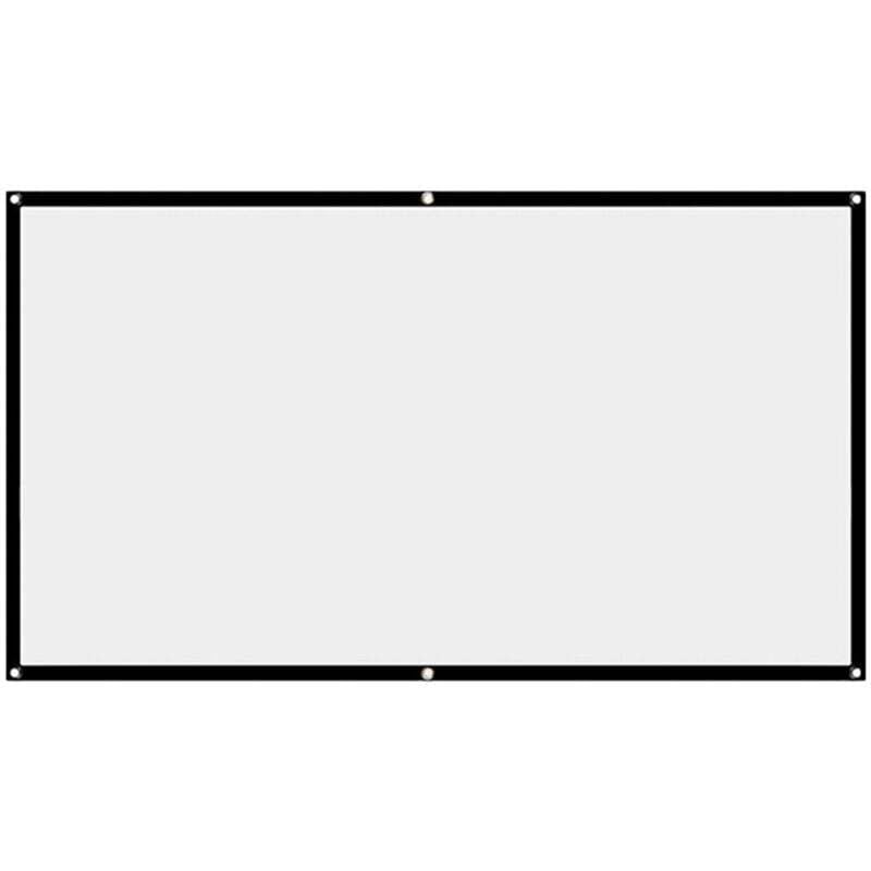 Tragbare HD-Projektorleinwand (80 Zoll, 16:9), langlebig, dick, faltbar, für Heimkino im Freien, weiß