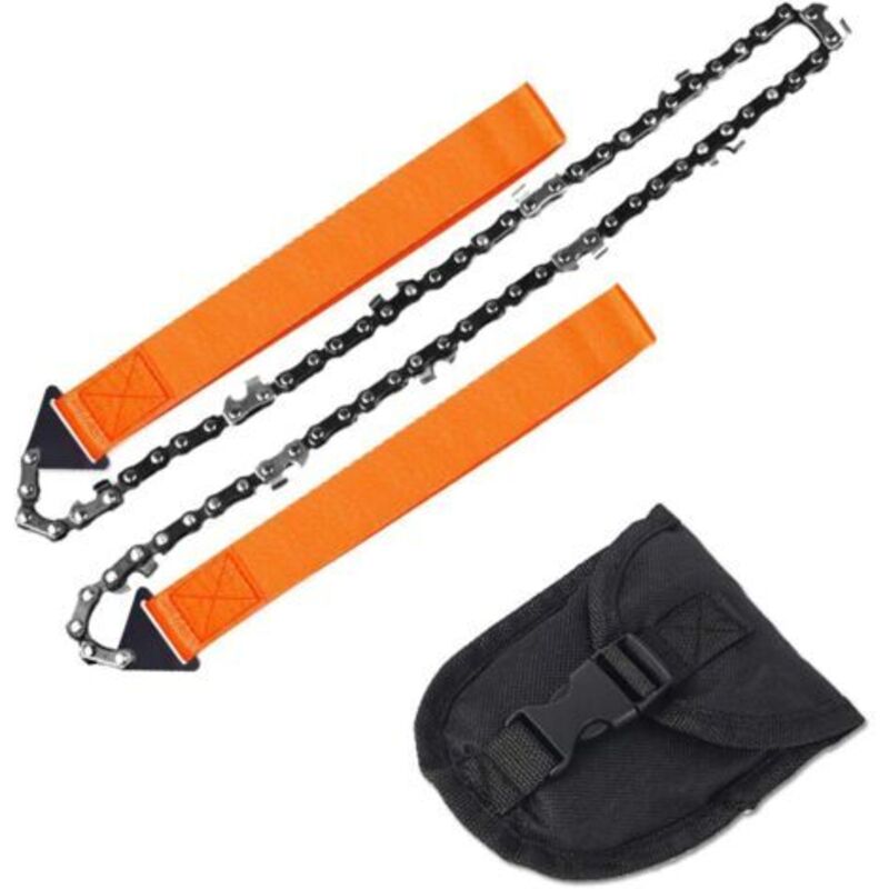 Tragbare Kettensäge Handsäge mit Tasche, faltbare Sägekette Hand Survival Taschen-Kettensäge Faltbare Kettensäge Hand Notfallwerkzeug
