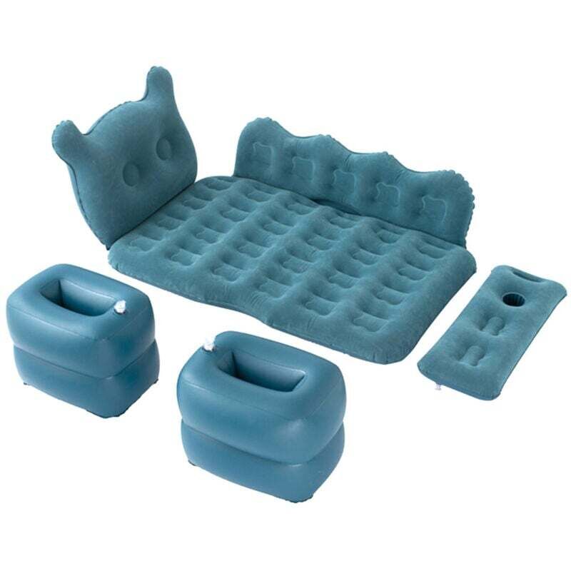 Tragbare Luftmatratze fürs Auto, automatisches Luftbett mit 150 kg Tragkraft, inklusive aufblasbarer Kissen, Luftbett, Ruhematratze, Marineblau, 125
