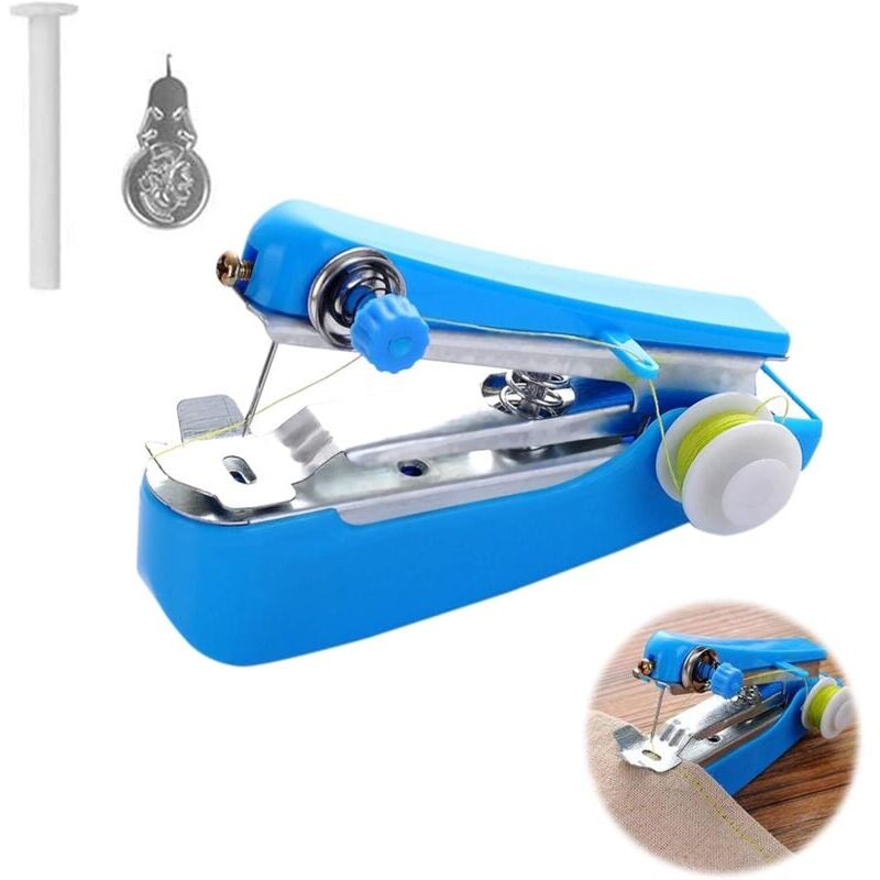 Tragbare Mini-Nähmaschine, Handnähmaschine, tragbare elektrische Mini-Nähmaschine, für Erwachsene, Schnellstich, geeignet für Stoffe, Kleidung