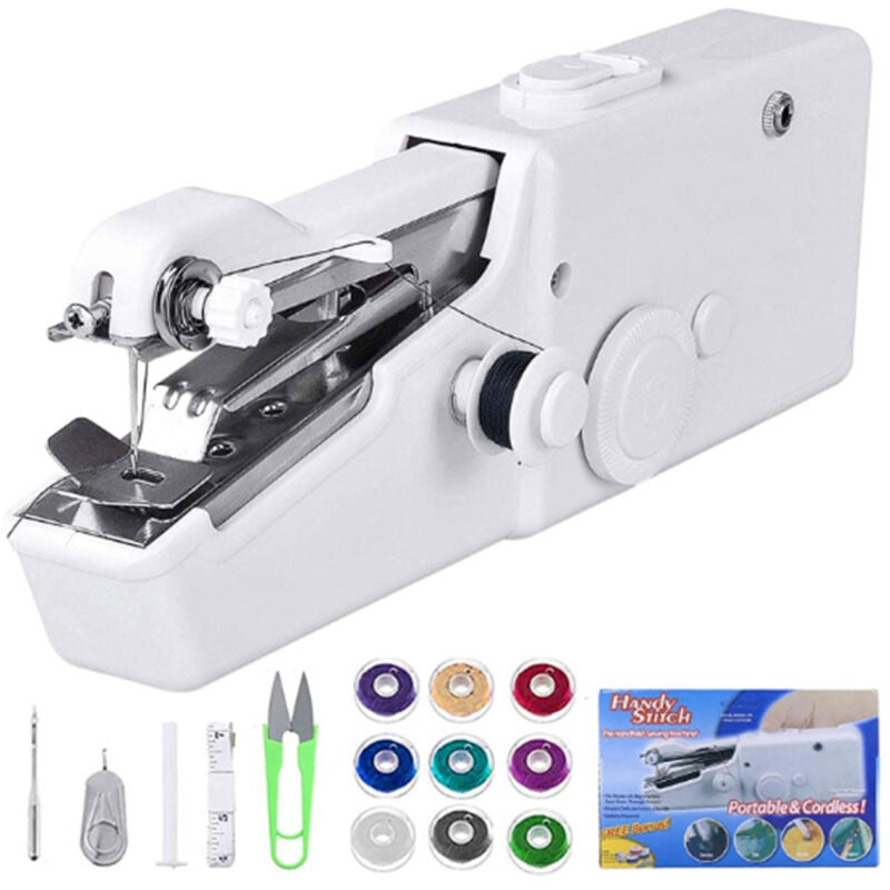 Tragbare Mini-Nähmaschine, tragbares Handnähen, manuelles Schnellstichwerkzeug für Kleidungsstücke, Vorhänge, elektrische Handnähen, Kleidungsstücke,