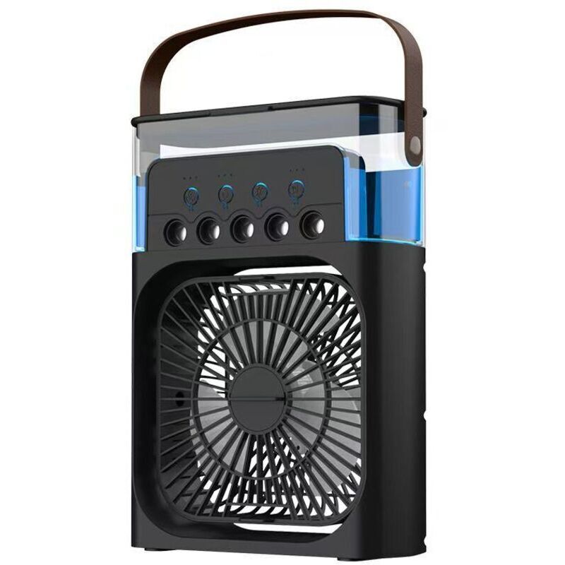Tragbare mobile Klimaanlage, 4-in-1-Luftkühler, 600-ml-Mini-Klimaanlage mit Ventilator, 3 Geschwindigkeitsstufen, 3 Nebelmodi, 7 Nachtlichter,