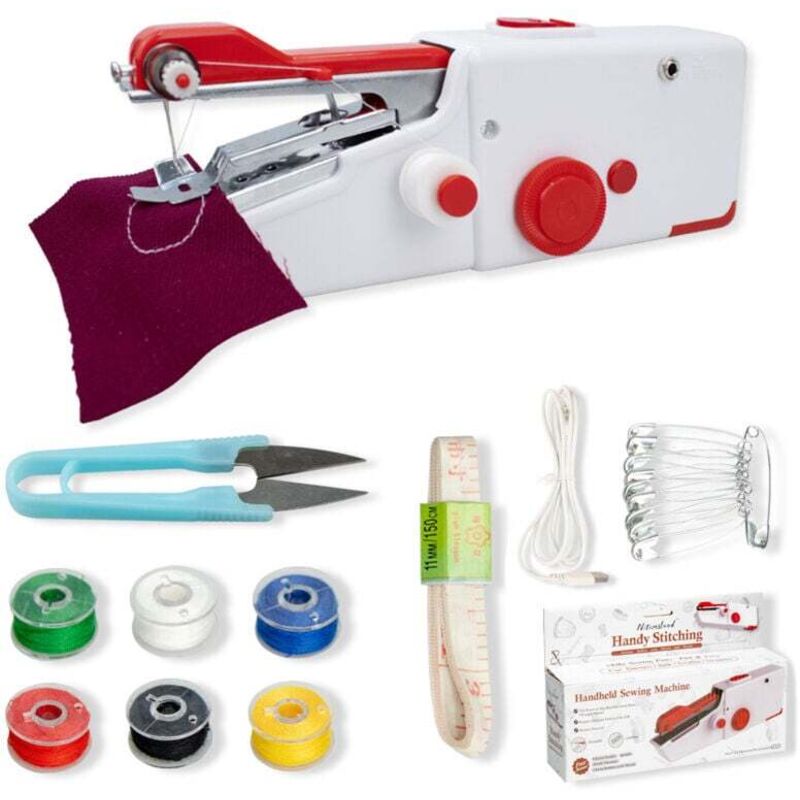 Tragbare Nähmaschine, elektrische Mini-Nähmaschine für Erwachsene, schnelles Nähen, ideal für Kleidung, Stoffe, Haushalt, Reisen und Heimwerken.