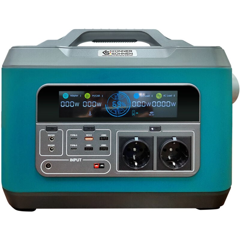 Könner&söhnen - Tragbare Powerstation ks 2200PS-FC mit eingebauter Lithium-Batterie 4000 w
