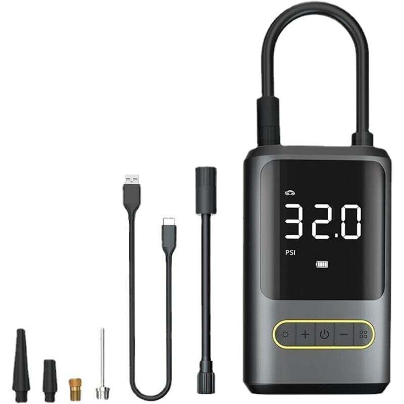 Tragbare Reifenfüller-Luftpumpe mit 150 psi und digitalem Druckmesser, 4000 mAh Akku, kabellos, für Autos, Motorradreifen, Luftmatratze, Schwimmring,
