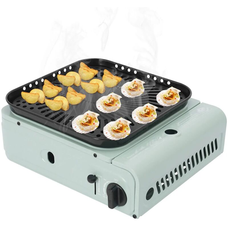 Tragbarer 2,3-kW-Campingkocher mit Grillzange, Gaskocher für Grill und Tischgrill, Butan oder Propan (nicht im Lieferumfang enthalten)