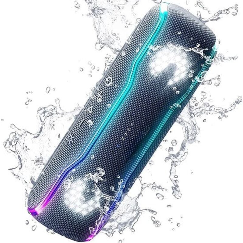 Tragbarer 25-W-Bluetooth-Lautsprecher – IPX7-wasserdichter, kabelloser Outdoor-Lautsprecher mit LED-Beleuchtung, Bassverstärkung und