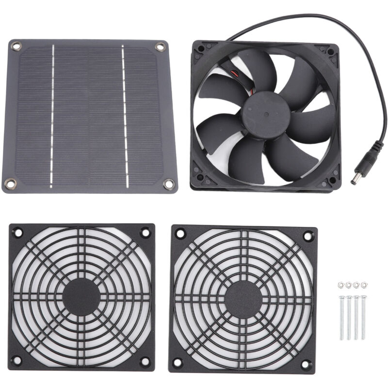 Tragbarer 3-W-Solarventilator für Gewächshaus, Hühnerstall, Hundehütte und Tierunterkunft