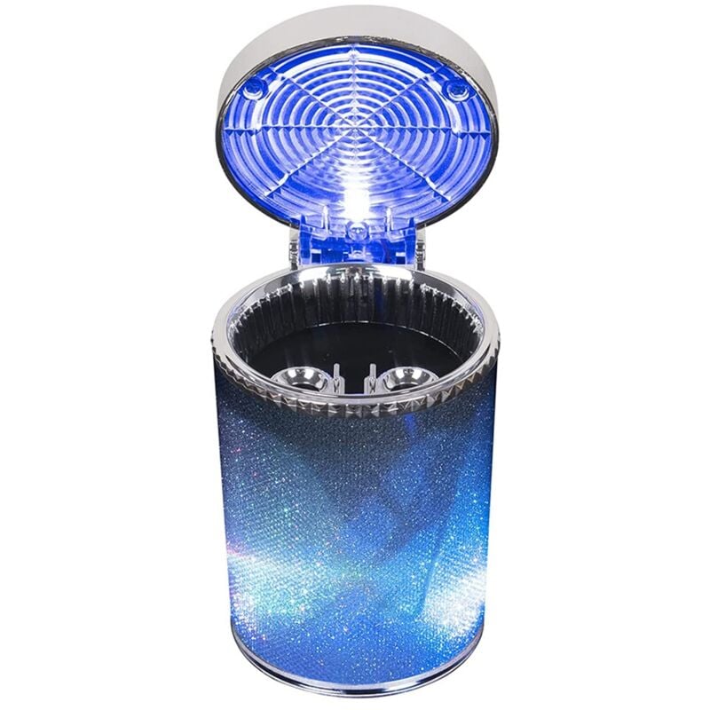 Tlily - Tragbarer Auto Aschenbecher mit led Licht GeträNke Halter Farbigem für BüRo Haus